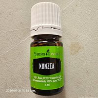 Front label of Young Living Kunzea essential oil bottle