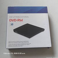 Front of retail box showing product image and DVD-RW, USB 3.0 labeling