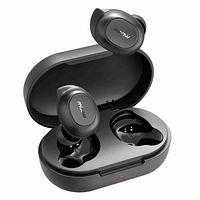 Stock image showing both earbuds and open charging case