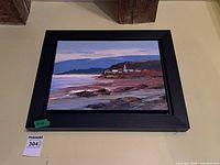 Front view of framed Christian Bergeron oil painting