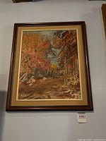 Front view of framed painting on wall