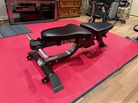 Full view of Hoist adjustable bench on exercise mat