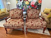 Front view of both Park Lane bergère chairs