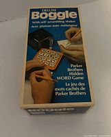 Closed box showing Deluxe Boggle branding