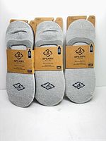 Front view of three sealed packs of Sperry low-show socks