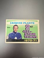 Front of Jacques Plante O-Pee-Chee card