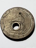 Reverse showing Britannia seated and year 1797, central drilled hole