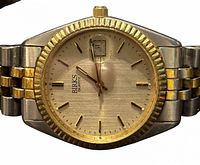 Front view of Birks Datejust watch showing dial, bezel and hands