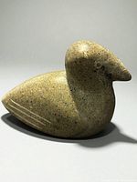Front-left view of soapstone bird sculpture