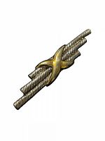 Front view of brooch showing design