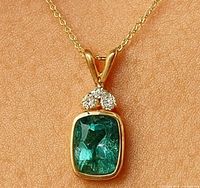 Pendant on model showing scale and color