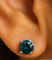 Earring worn in ear showing size and setting