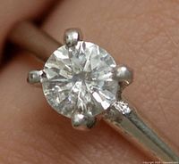 Close-up of diamond solitaire on ring