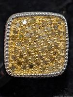 square diamond pavé face of ring