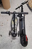 Top view of both scooters folded together