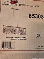 Carton showing product image, brand and model 85303A, polished chrome/crystal specification