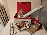 Open canvas box showing contents