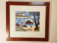 Framed Lewis folk art print front view