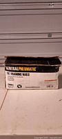 Front of Central Pneumatic 28° framing nails box