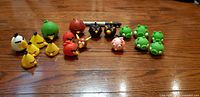 Full group of Angry Birds figures arranged on floor