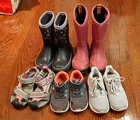Group shot of all five pairs of shoes
