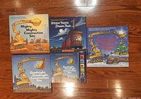 Five books laid out showing front covers