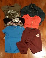 Full layout of six clothing items