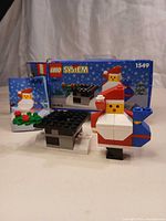 Built Santa model, chimney, instruction booklet, original box