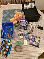 All items laid out on table for overview