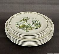 Stack of all nine Figgjo Flint Market plates