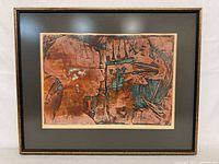 Framed print front view showing artwork, mat and frame