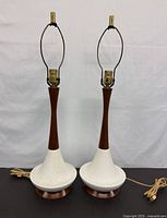 Front view of both lamps showing full design and cords