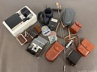 Overview of entire lot arranged on grey background