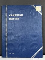 Front cover of blue Canadian Halves No. 8080 folder