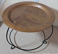 Full view of coffee table showing tray and base