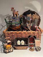 Group shot of all items including wicker basket and accents