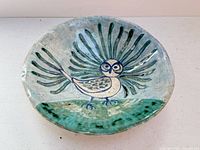 Top view of bowl showing full bird design