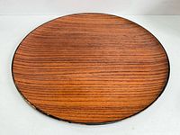 Full top view of round teak tray