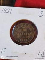 Reverse of 1931 Canada 1 cent coin in flip
