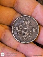Reverse showing crowned Brazilian arms and denomination 40 Rs