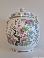 Jar with solid lid attached showing Indian Tree pattern