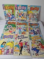 Nine Betty comics laid out in three-by-three grid