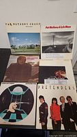 Six records including Pat Metheny Group, Pat Metheny & Lyle Mays, unknown portrait cover, Billy Cobham?/unknown jazz, Jean-Luc Ponty ‘Civilized Evil’, Pretenders