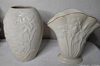 Both Lenox vases side by side showing size and design contrast