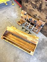 Overall view showing liquor dispenser board, shelf rack, accessory block