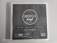 Front view of sealed Groove Vinyl 200 outer record sleeves pack