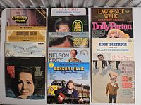 Front covers laid out showing 12 of the LPs