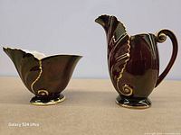 front view sugar bowl and creamer side-by-side