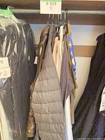 Clothing on hangers showing quantity and variety