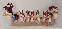 Full lineup of eight Annalee reindeer figures